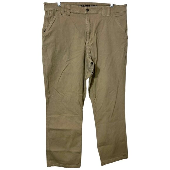 Duluth Trading Co Flex Fire Hose Tan Work Pants Men's Size  42 x 32 - Picture 1 of 5